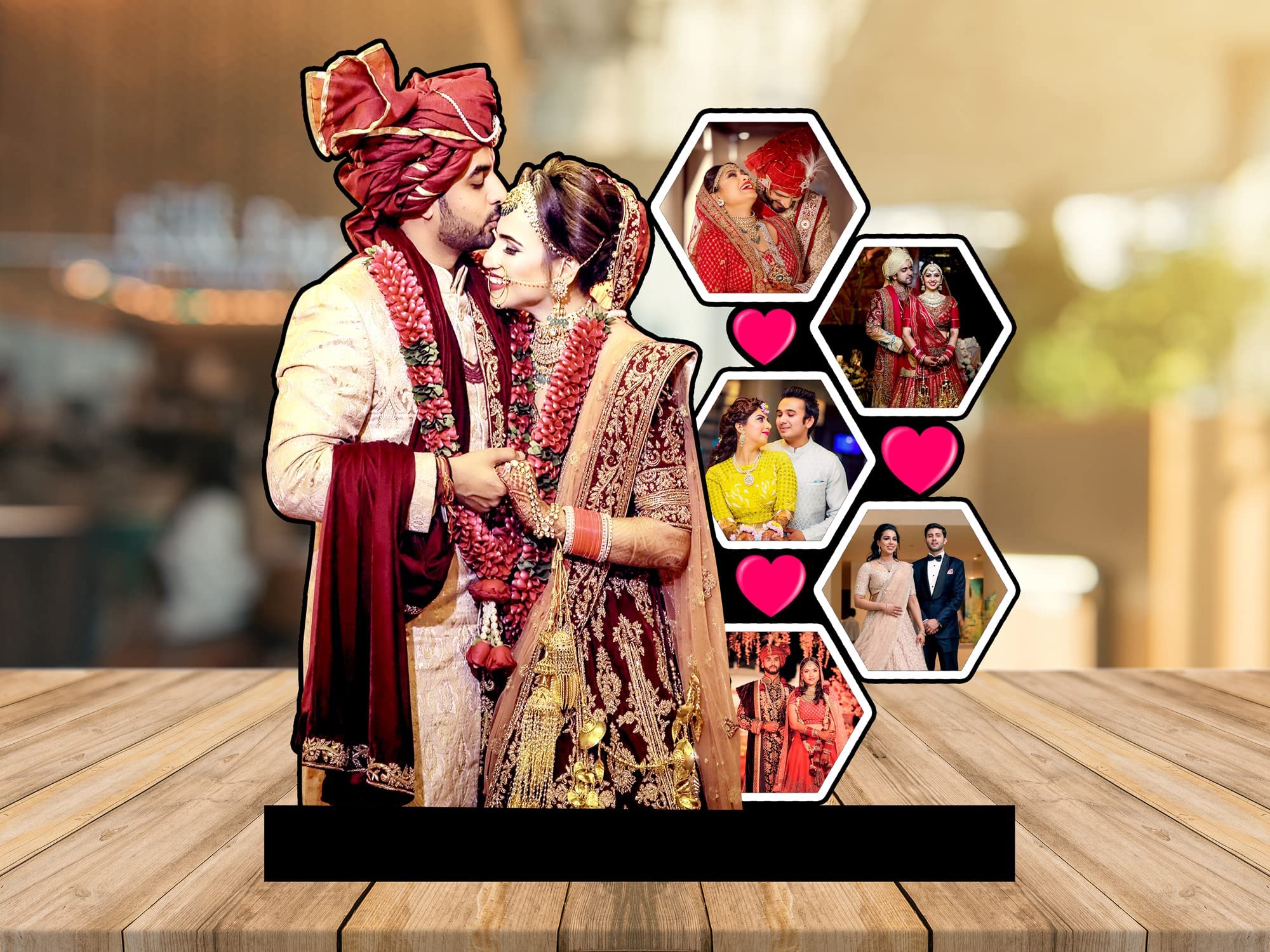 Shri Kanth Art Customized Groom And Bride, Customized Photo Frame With Photo Upload, Customized Picture Frames For Couple - Wall